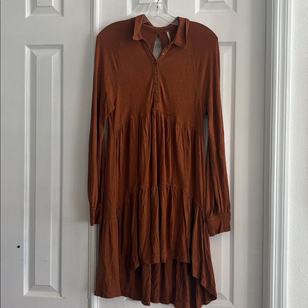 Free People High Low Dress in Rust Orange